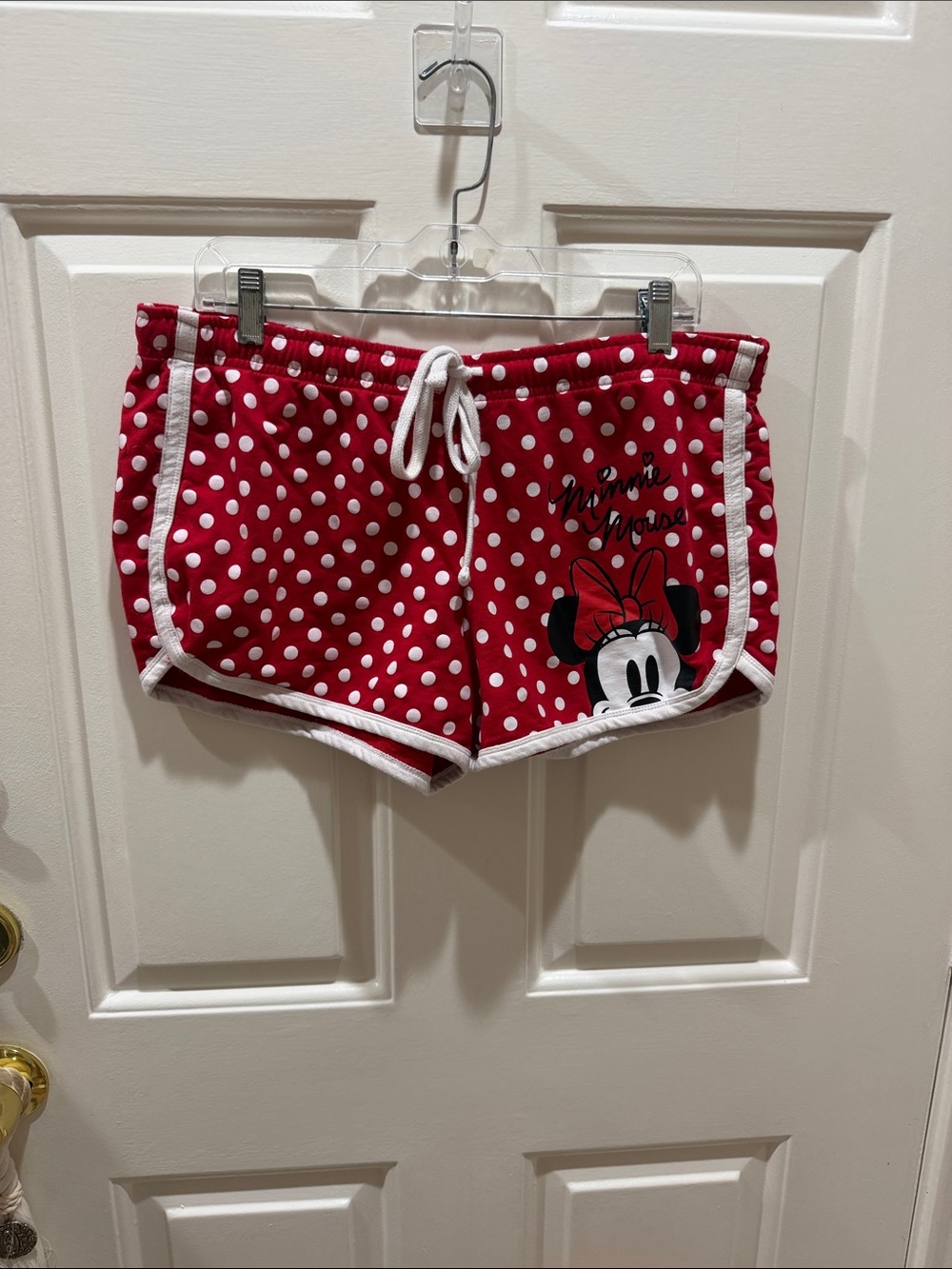 Disney Red Polka Dot Minnie Mouse Shorts with White Trim